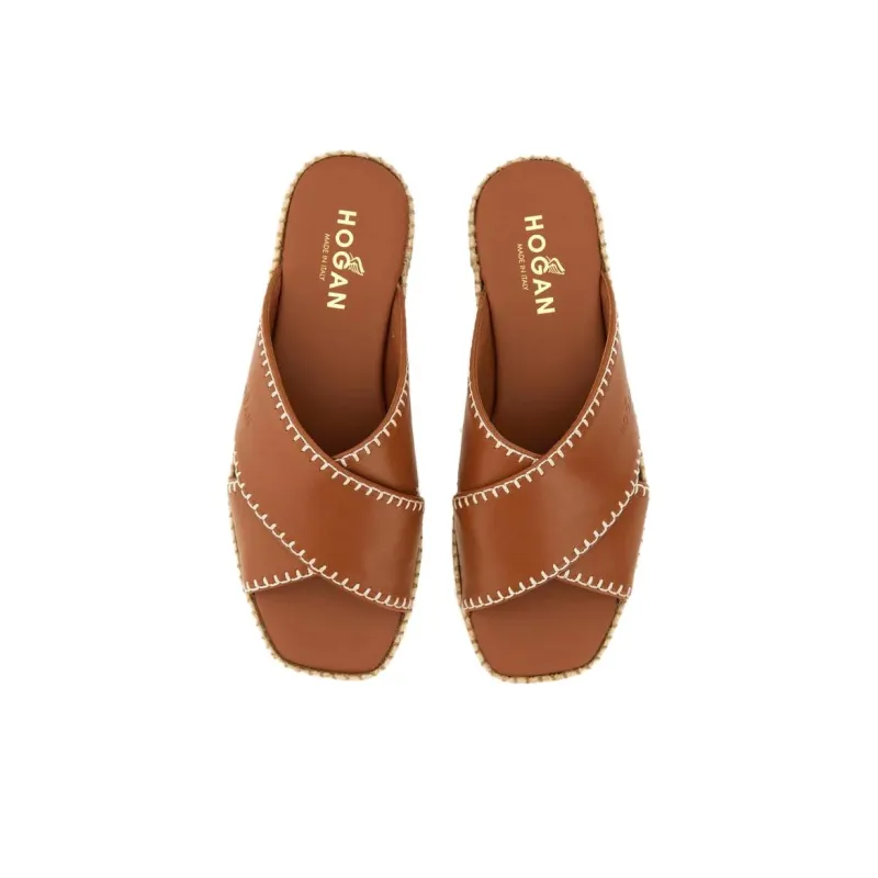 HOGAN Crossover Strap Open-Toe Sandals Women's-2