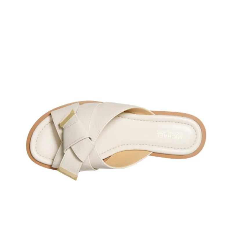 MICHAEL KORS MK Addison Slide Slippers Women's Light Cream-4