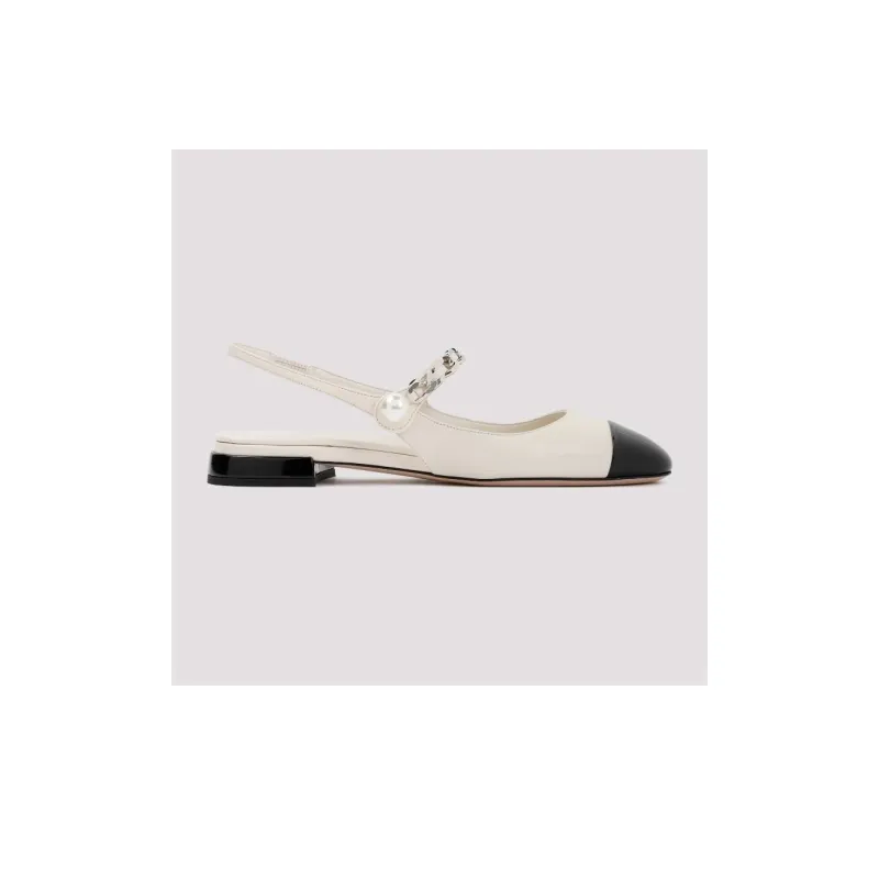 MIU MIU Casual Single Shoes Women's Ecru Black-4