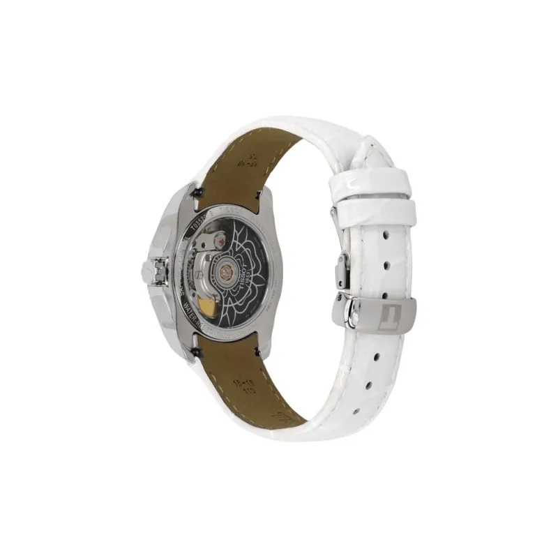 TISSOT Kutu Collection Mechanical Movement Women's Watch 32mm White Dial Stainless Steel Case Leather Strap-2