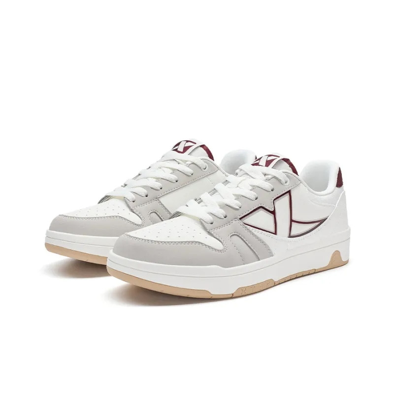 XTEP MAXX LITE Skateboard Shoes Women's Low Top Sail White/Dove Gray/Team Red-4