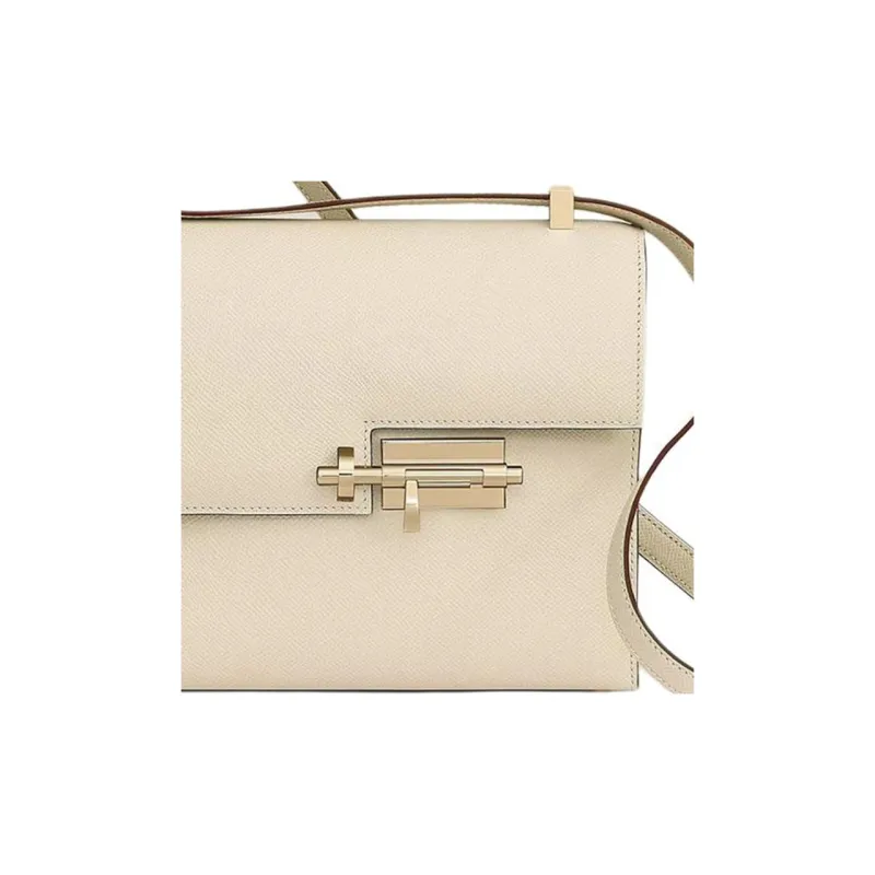 HERMES Verrou Epsom Calfskin Handbag Shoulder Bag Crossbody Bag Women's 10 Craie Milkshake White-4