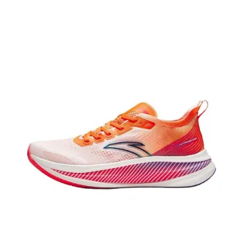 Anta Cushioning Anti Slip And Wear Resistant Low Top Full Length Carbon Plate Training Running Shoes Men's Red White