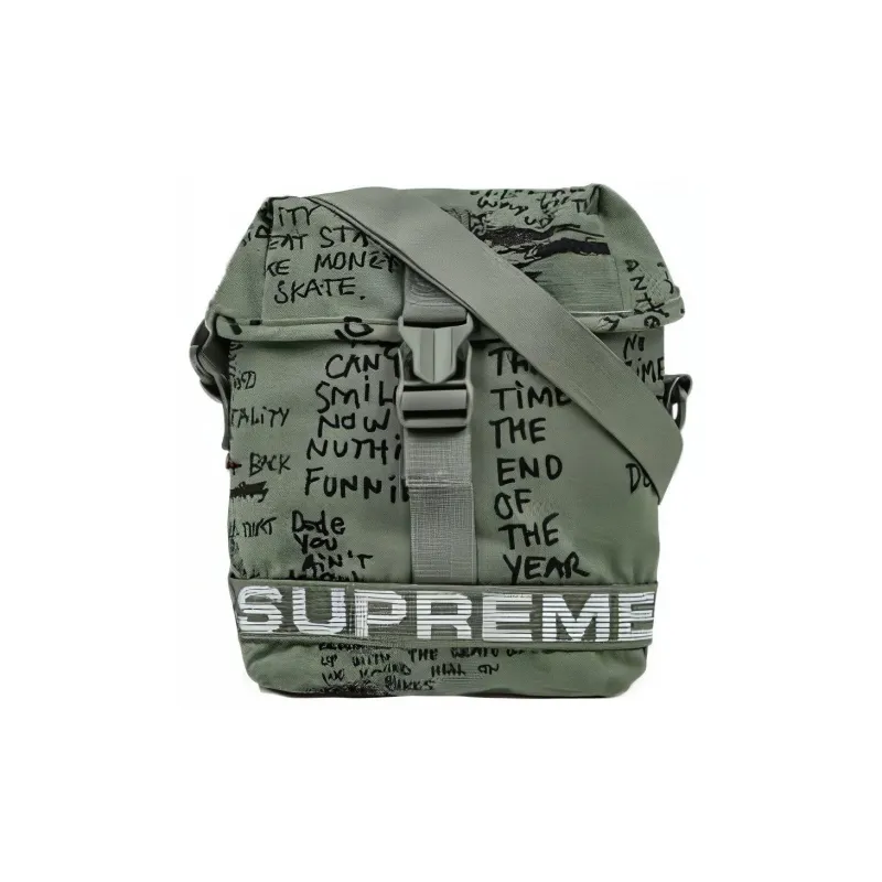 Supreme Nylon Shoulder Bag, Crossbody Bag Regular Unisex Green-3