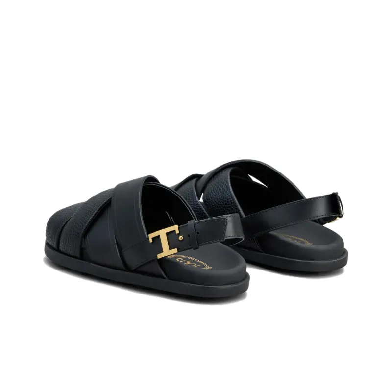 TOD'S Logo-Buckle Interwoven Strap Sandals Women's-3
