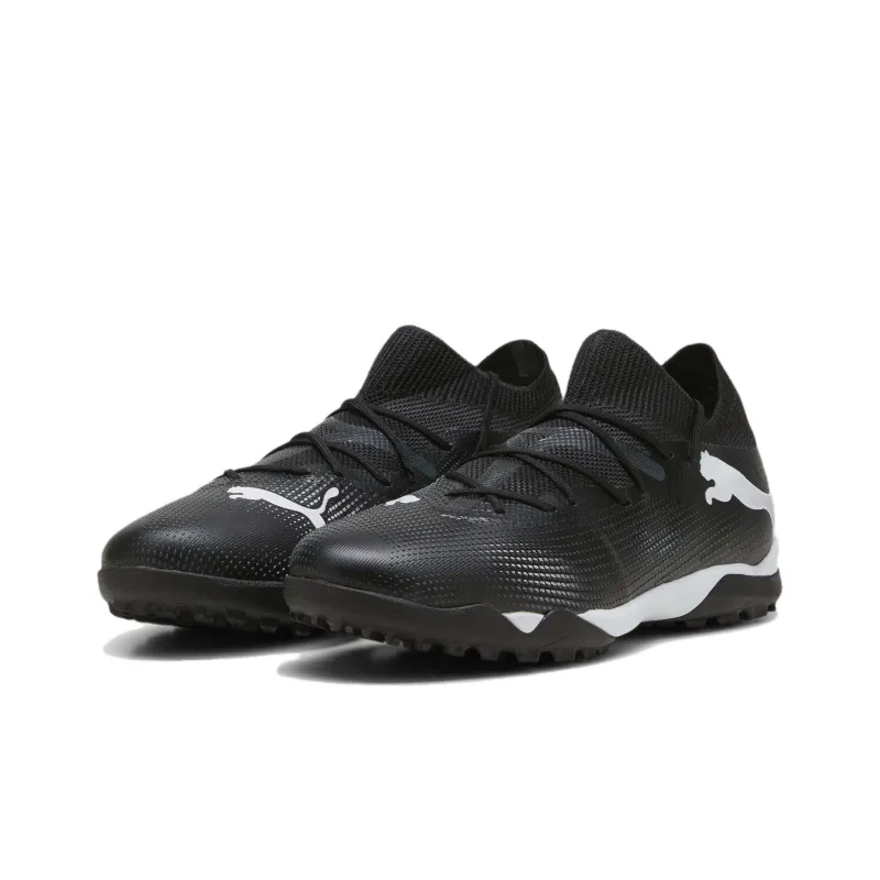 PUMA Future 7 MATCH TT Cushioned Slip Resistant Abrasion Resistant Soccer Shoes Men's Black White-2