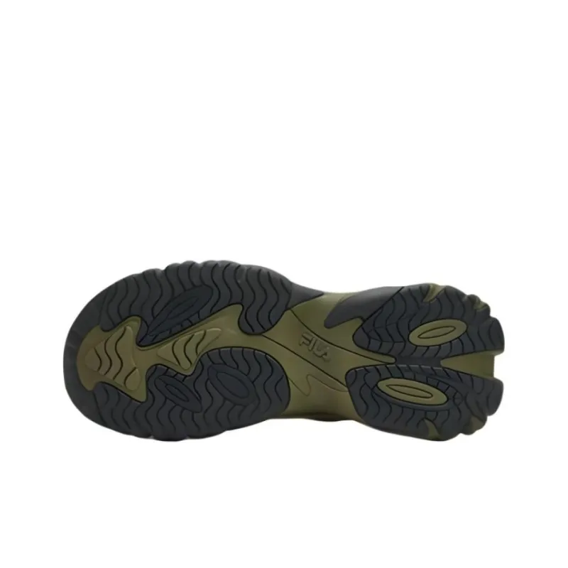 FILA FUSION TRIBE Non slip Lightweight Low Top Casual Shoes Men's Brown Green-3