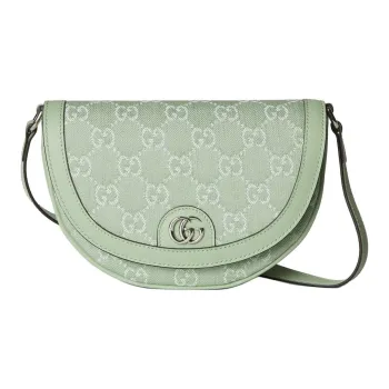 GUCCI Ophidia Denim Crossbody Bag Shoulder Bag Women's Light Green
