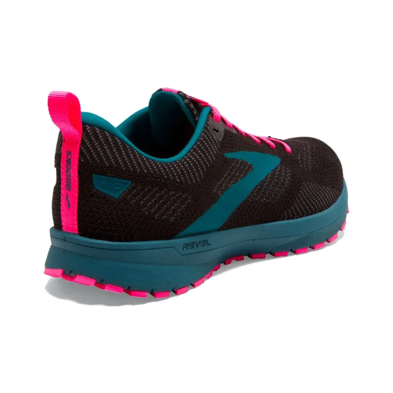 Brooks Revel 5 Cushioned Slip-Resistant Low-Top Running Shoes Women's Black Blue-1