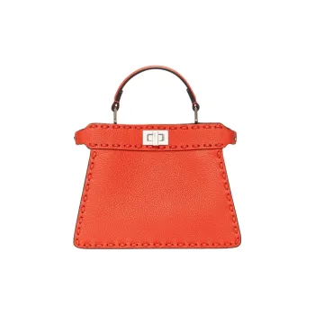 FENDI Peekaboo ISeeU Calfskin Shoulder Bag Crossbody Bag Handbag Women's Red