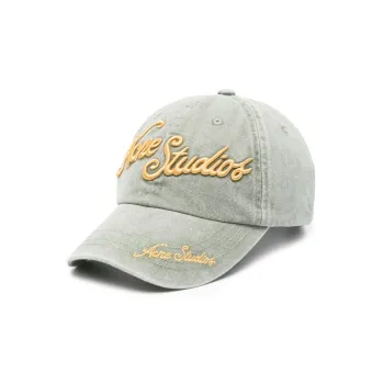 Acne Studios Cotton Baseball Caps Men's Sage Green