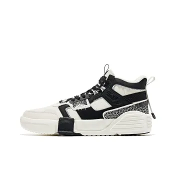 Erke Unparalleled Coverage Warm Anti Slip And Wear Resistant High Top Skateboard Shoes Men's White Black