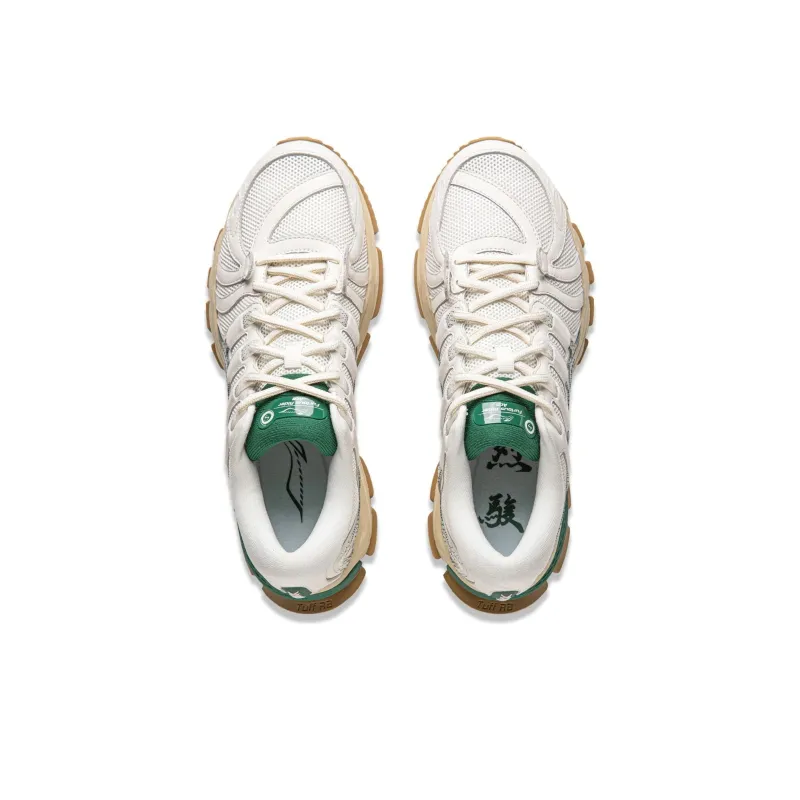 LiNing Cushioning, Wear Resistant Low Top Running Shoes Men's White Green-2