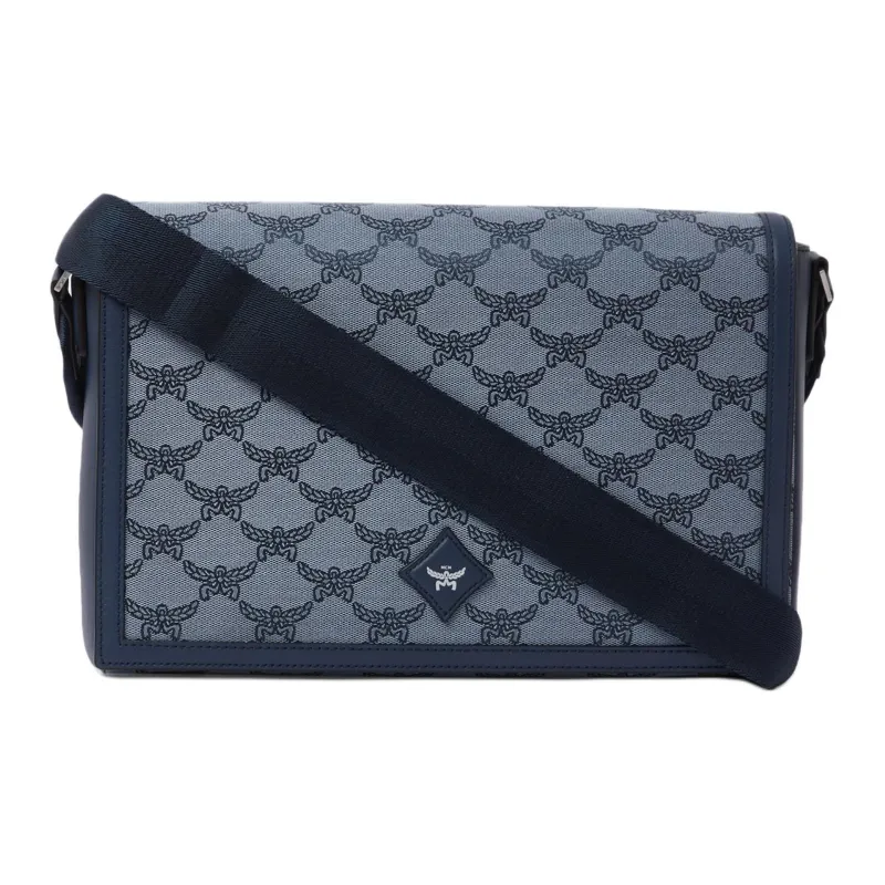 MCM Leather Trim In Tiffilla Shoulder Bag, Crossbody Bag Trumpets Men's Blue-0