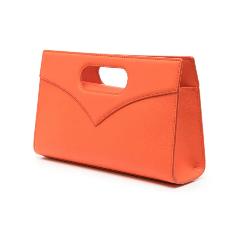 MCM Embossed Leather Crossbody One Shoulder Handbag Small Size Women's Orange-2
