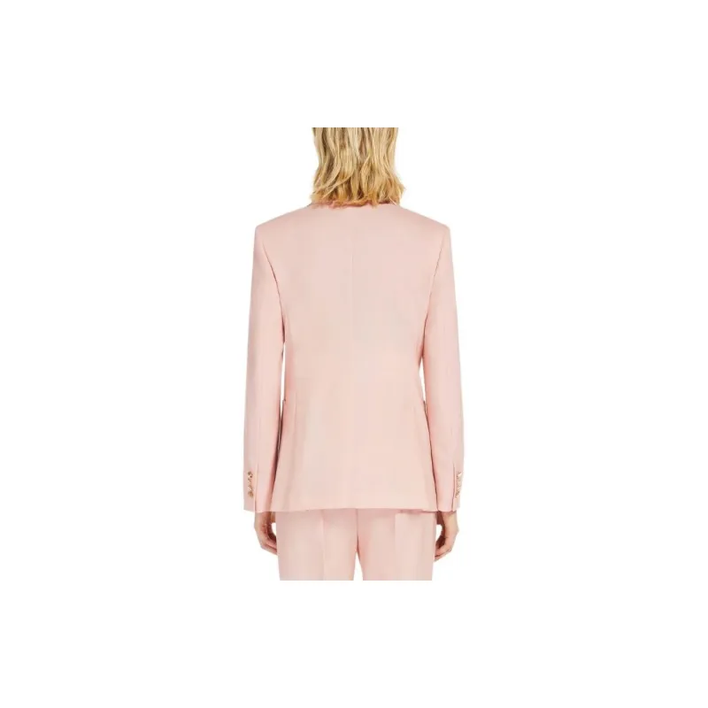 MaxMara Favola Collection Wool And Mohair Double-Breasted Blazer Business Suit Women's Pink-1