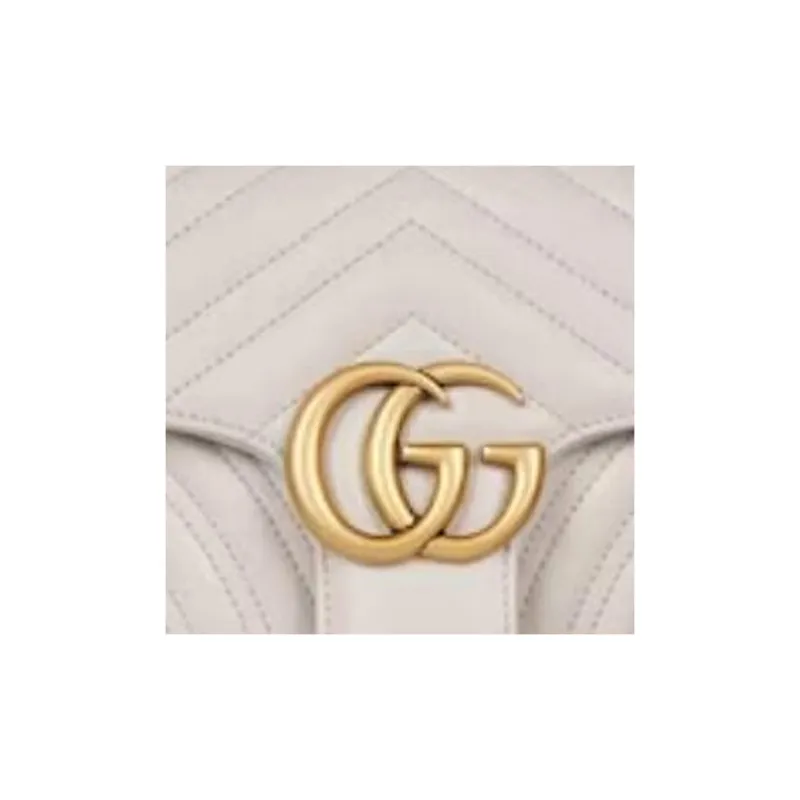 GUCCI GG Marmont Leather Crossbody Bag, Shoulder Bag Women's Light Gray-7