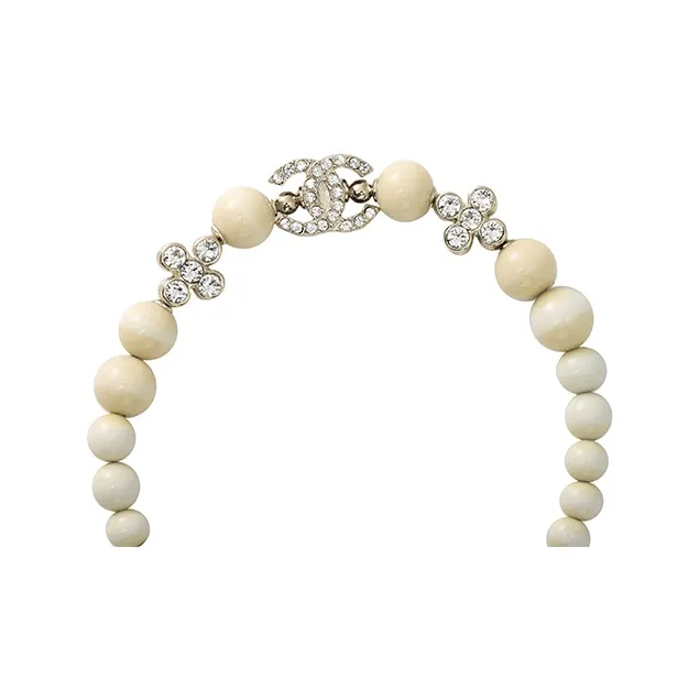 CHANEL Rhinestone Bracelets Women's White-2