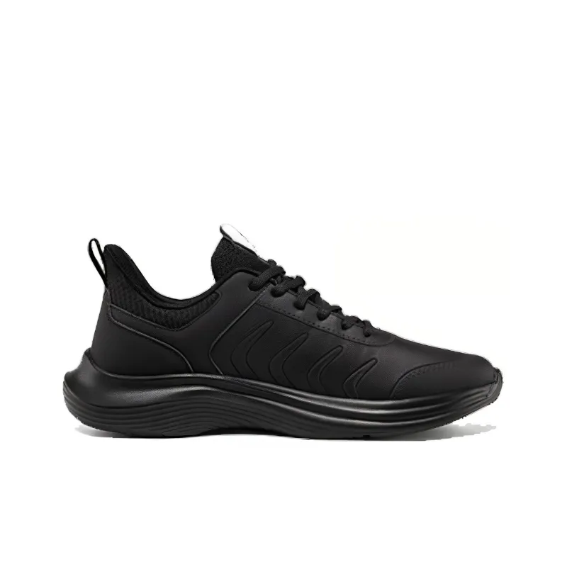 Erke Cushioned Anti Slip Wear Resistant And Water Resistant Low Top Casual Running Shoes Men's Jet Black-1