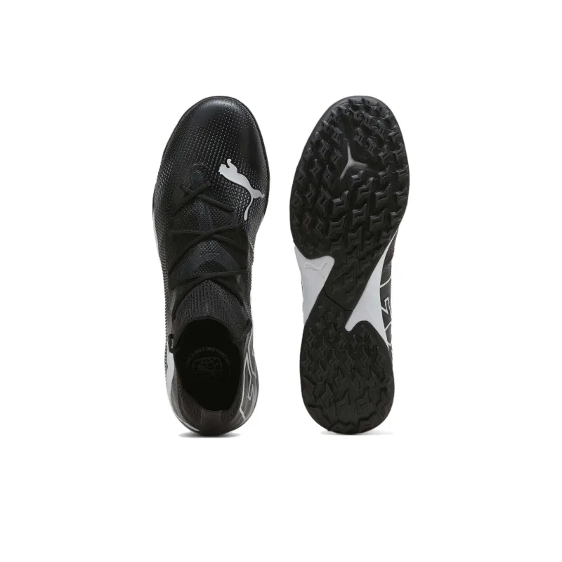 PUMA Future 7 MATCH TT Cushioned Slip Resistant Abrasion Resistant Soccer Shoes Men's Black White-3