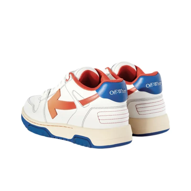 OFF WHITE Out Of Office Ooo Low Tops White Orange Blue Contrast Stitching-3