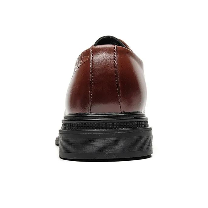 GZZ Dress Shoes Men Low Top Black/Light Brown-6