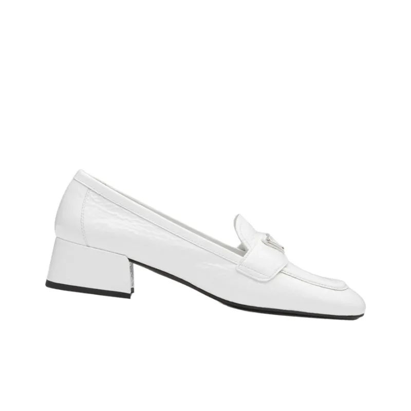 PRADA Block Heel Mary Jane Shoes Women's White-1