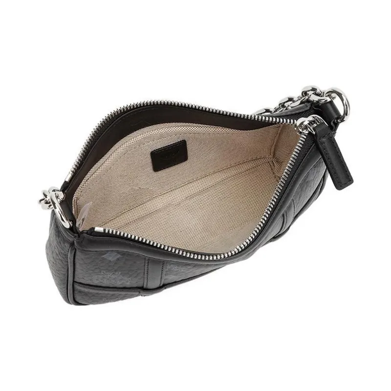 MCM Aren Artificial Leather Pochette, Shoulder Bag, Crossbody Handbag, Shoulder Bag Mini Women's Black-2
