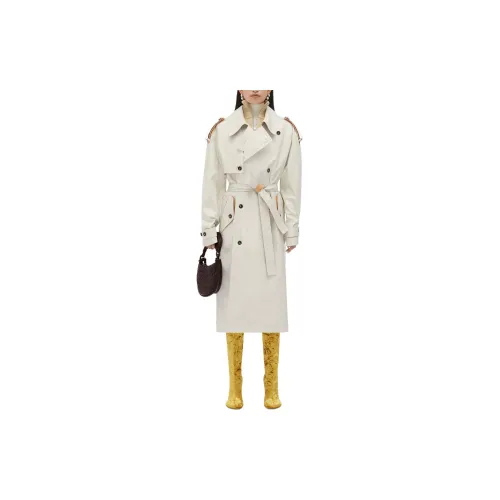 Bottega Veneta Trench Coats Women's Off White