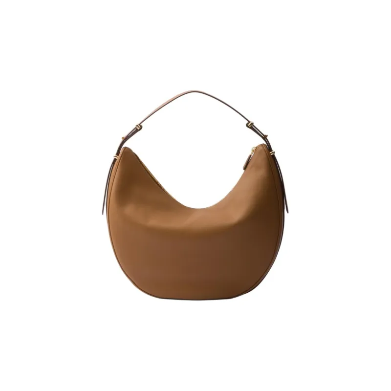 PRADA Leather Hobo Bag Handbag Shoulder Bag Women's Caramel-3