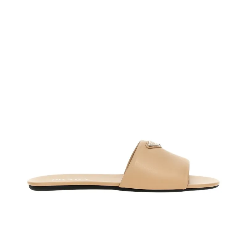 PRADA Rubber Sole Slip Resistant Slide Slippers Women's Umber-1