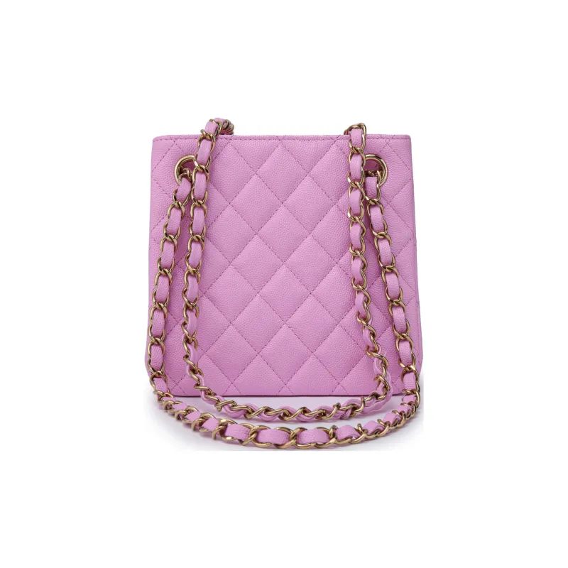 CHANEL Grain Cow Leather Crossbody Bags Mini Women's Purple-2