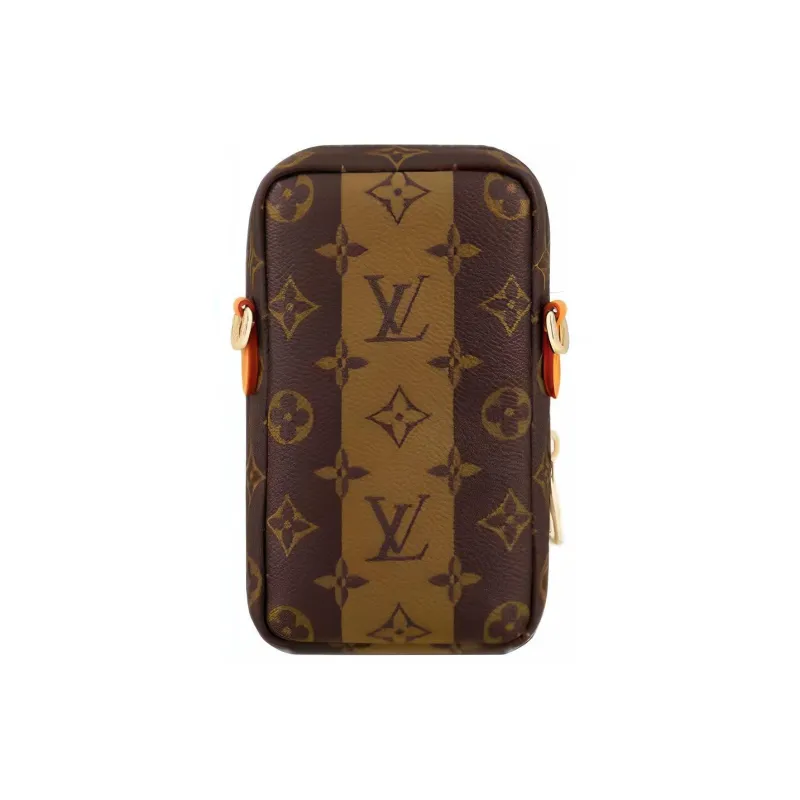 LOUIS VUITTON X Nigo Flap Double Phone Pouch Brown-2