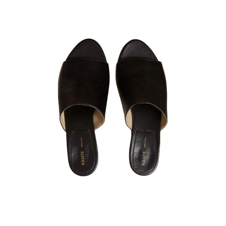KHAITE Marion Slide Slippers Women's Black-3