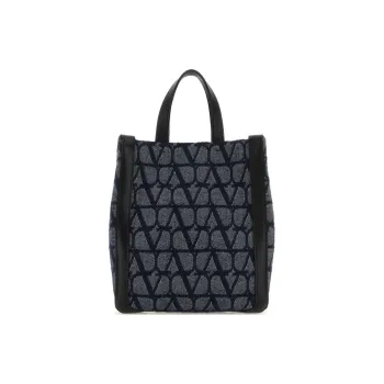 Valentino All Over Logo Patterned Top Handle Bag