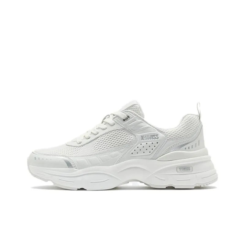 KSWISS Cushioning Abrasion Resistant Lightweight Low Top Casual Shoes Unisex White Silver-0