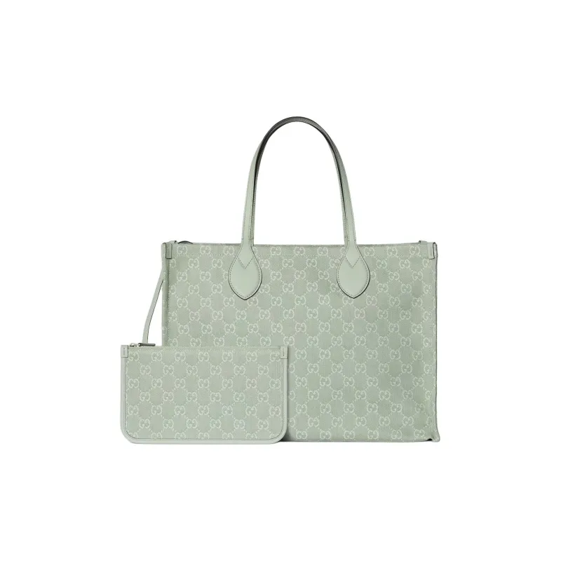 GUCCI Ophidia Denim With Leather Binding Tote Bag, Shopping Bag, Handbag Tubas Women's Light Green-1