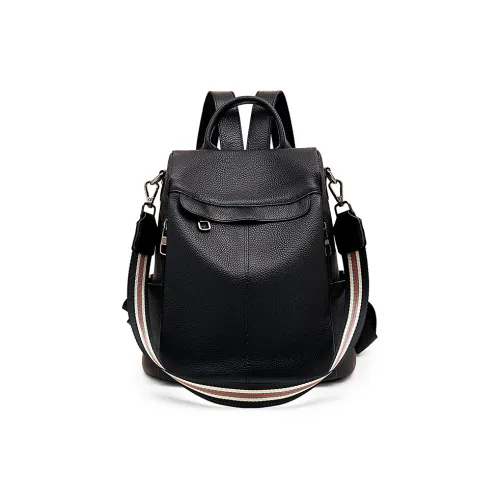 Old man's head Backpacks Black