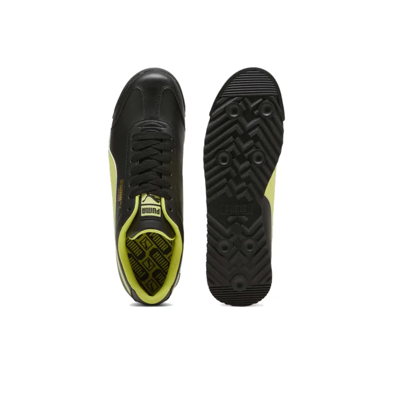 PUMA Roma Basic + Black Lime Sheen-3