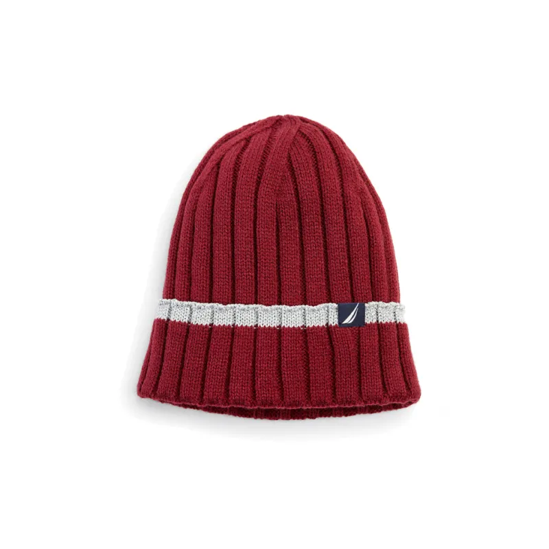 NAUTICA Acrylic Metal Beanies Men's Red-0