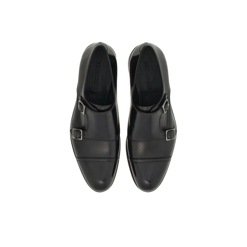 FERRAGAMO Double-monkstrap Leather Monk Shoes-2