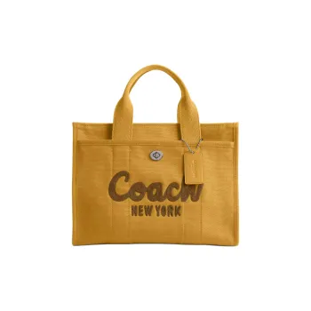 COACH Cargo Fabric Tote Shopping Bag, Canvas Shoulder Bag, Crossbody Bag, Handbag Tubas Women's Yellow