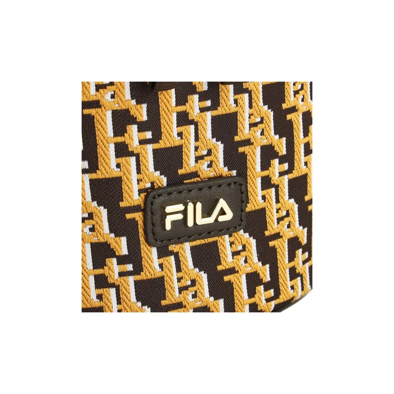 FILA Cow Leather Bucket Bag, Crossbody Bag, Handbag Trumpets Women's Rock Brown-4