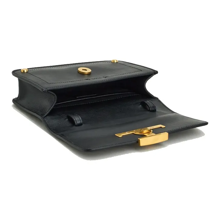 TOD'S Leather Handheld Shoulder Bag, Crossbody Bag, Sling Bag, Fanny Pack Unisex Black-2