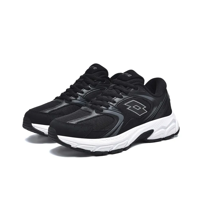 LOTTO Chunky Sneakers Women's Low Top Black/White-2