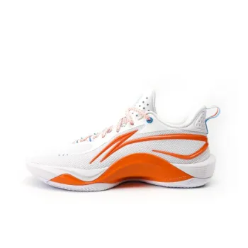 LiNing Shining CBA Fujian Team PE Cushioning Anti Slip And Wear Resistant Low Top Basketball Shoes Men's White Orange
