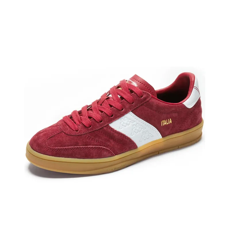 Kappa Anti Slip Wear Resistant Low Top Skateboard Shoes Unisex Red-1