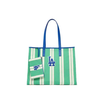 MLB Stripes Canvas Bag Tote Combo Bag Shoulder Bag Unisex Mint