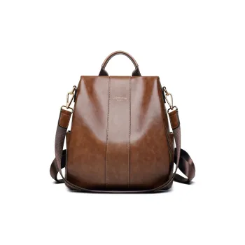 Old Man's Head Cow Leather Backpack Regular Women's Caramel