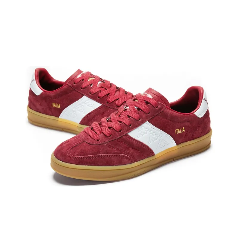 Kappa Anti Slip Wear Resistant Low Top Skateboard Shoes Unisex Red-3